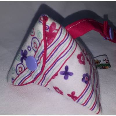 Schnullertasche mit Druckknopf, Pyramidentasche