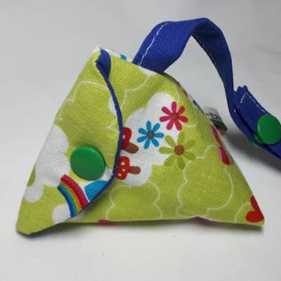 Schnullertasche mit Druckknopf, Pyramidentasche