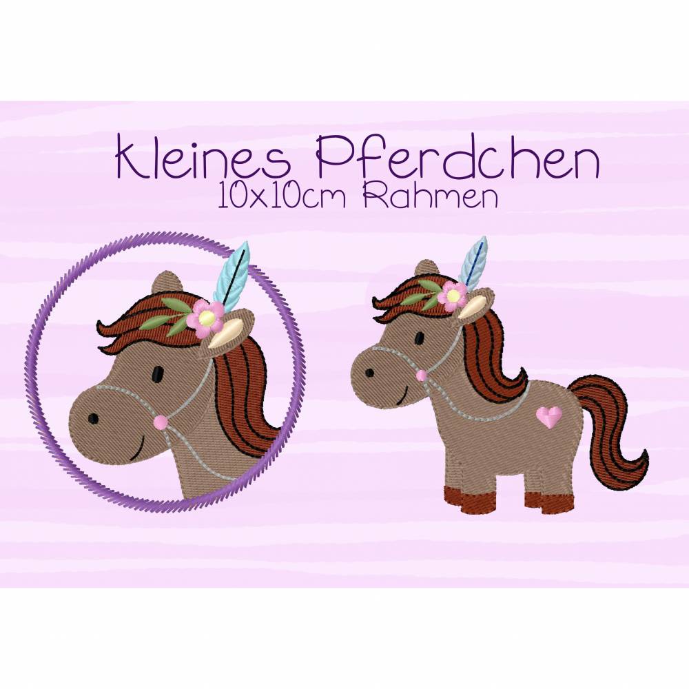 Stickdatei, digitale Stickdatei,Stickdateien kleines Pferdchen 10x10cm Bild 1