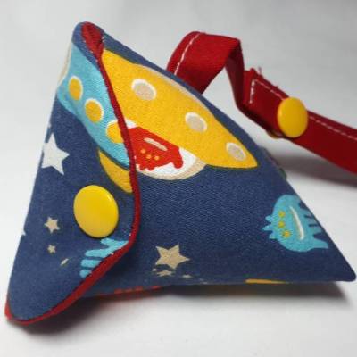 Schnullertasche mit Druckknopf, Pyramidentasche