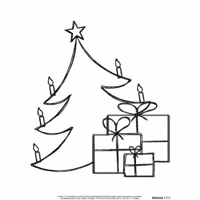 Stickdatei Christbaum (mit Geschenken) - 