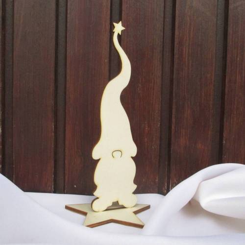 Winter-Wichtel Herbert mit Stand-Stern aus Holz