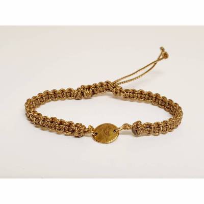 Armband mit handgestempeltem Zwischenstück, Armband personalisierbar, gestempelt mit Buchstaben, geflochtenes Armband