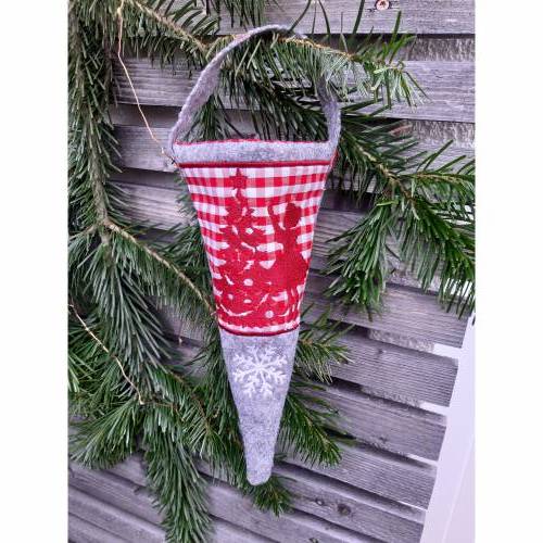 Weihnachtliche Spitztüte Nikolaus Socke Geschenkverpackung