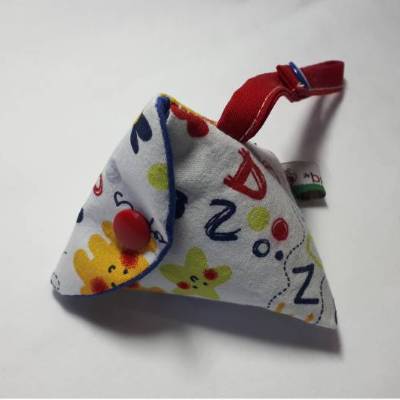 Schnullertasche mit Druckknopf, Pyramidentasche
