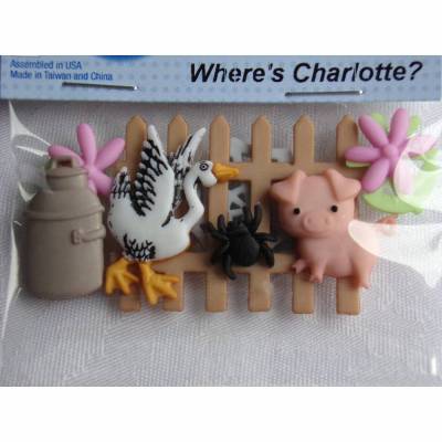 Dress it up Knöpfe - Buttons  Bauernhof   (1 Pck.)  Where´s Charlotte?
