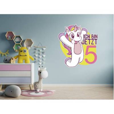 Top Wandtattoo Babyeinhorn mit Geburtstagszahl für das Kinderzimmer,  in 6 Größen ab 25 cm B x 20 cm H