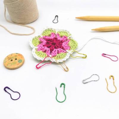 Maschenmakierer 20 Stück, Metall, Birnenform, verschiedene Farben 