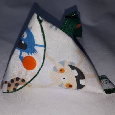 Schnullertasche mit Druckknopf, Pyramidentasche