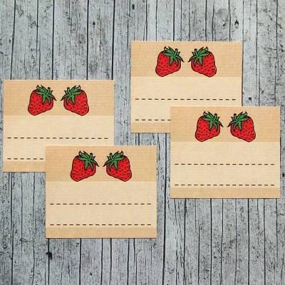Einmachetiketten **Erdbeere** von ZWEIFARBIG 14 Stück gummiertes Papier Aufkleber Sticker Erdbeermarmelade