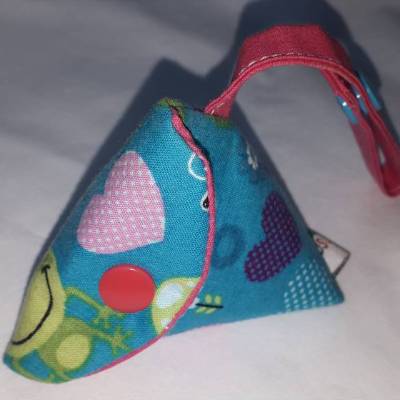 Schnullertasche mit Druckknopf, Pyramidentasche