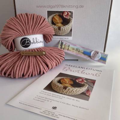 DIY Brotkorb Box,  Häkel-Set für Brotkorb /  Aufbewahrungskorb, DIY Kit