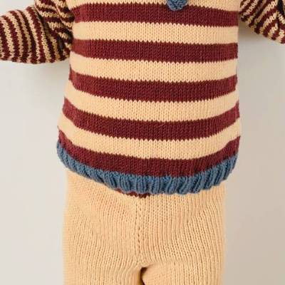 Strickanleitung für die Babyhose "Mats und Merle" mit Bündchen in 2 Farben für Babys von 0-9 Monate (2 Größen)