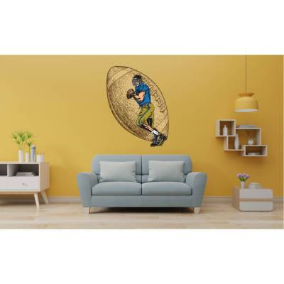Super Wandtattoo American Football 3 konturgeschnitten in 6 Größen ab 40 cm B x 50 cm H