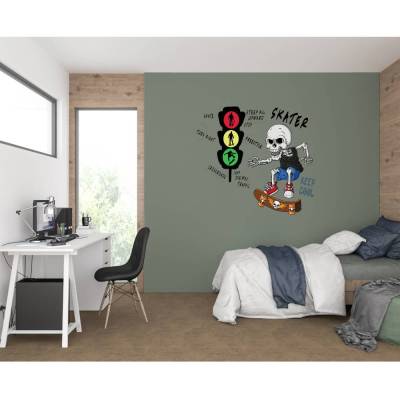 Cooles Wandtattoo Skater für das Jugendtimmer,Spielzimmer,konturgeschnitten in 6 Größen ab 40 cm B x 40 cm H