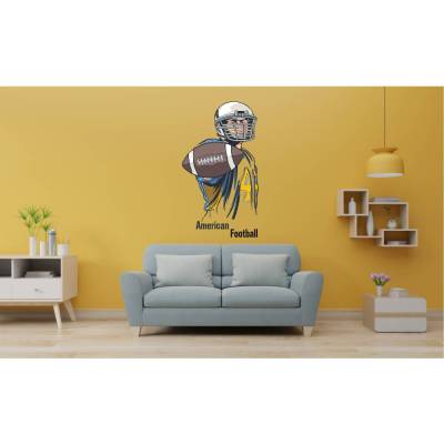 Top Wandtattoo American Football konturgeschnitten in 6 Größen ab 25 cm B x 50 cm H