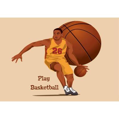 Top Wandtattoo Basketball Player konturgeschnitten in 6 Größen ab 40 cm B x 40 cm H