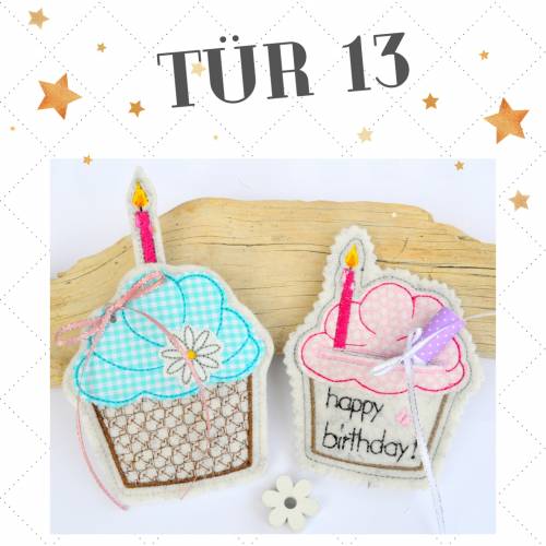 Stickdatei Muffin ITH mit Steckfach Tür 13