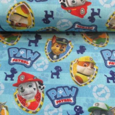 PAW PATROL Baumwolle  Hundehelden Streifen Oeko-Tex Standard 100 (1m/13,-€ )