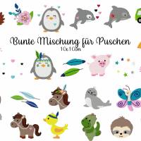 Stickdatei, digitale Stickdatei, Bunte Mischung Puschen 10x10cm