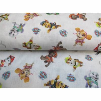 PAW PATROL Baumwolle  Hundehelden weiß Oeko-Tex Standard 100 (1m/13,-€ )