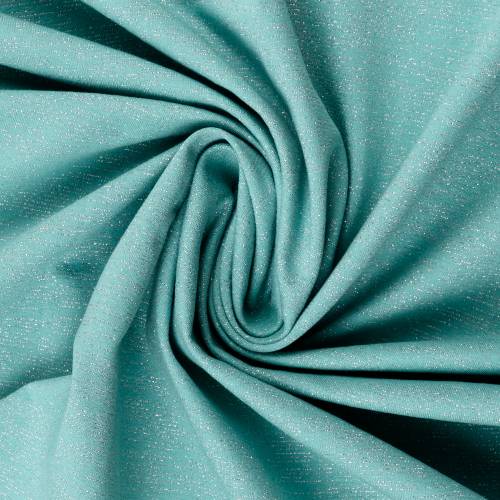 Baumwoll - Sweat Glamoursweat Glitzer angeraut mint/silber Oeko-Tex Standard 100 ( 1m/16,-€)