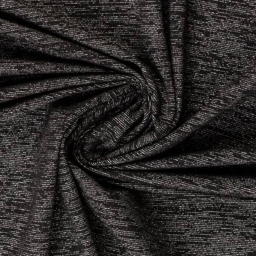 Baumwoll - Sweat Glamoursweat Glitzer angeraut schwarz/silber Oeko-Tex Standard 100 ( 1m/16,-€)