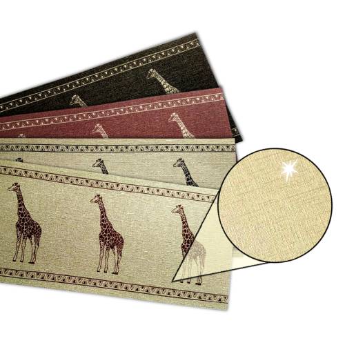 Metallic Bordüre - Gold: Giraffe | Vinyl-Vliesbordüre - edler Metallic-Effekt - 15 cm Höhe