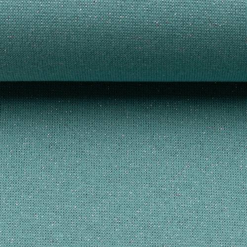 Bund Schlauchware Glamour  Bündchen Glitzer glatt mint/silber Oeko-Tex Standard 100 ( 1m/10,-€)