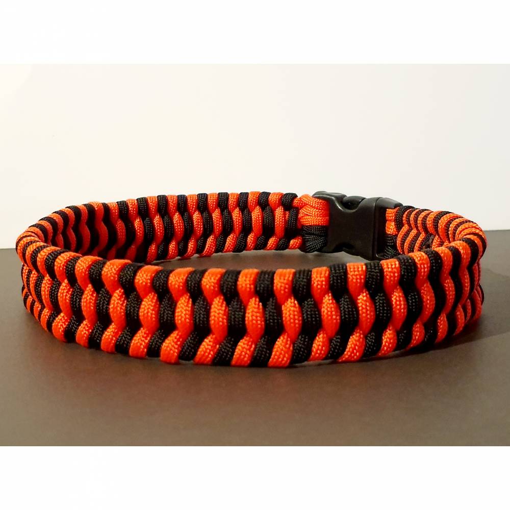 Hundehalsband geflochten, zwei Wunschfarben, Paracord
