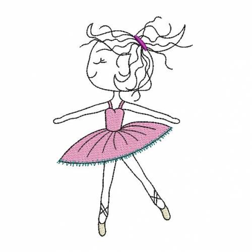 Stickdatei Ballerina Tänzern Redwork verschiedene Größen