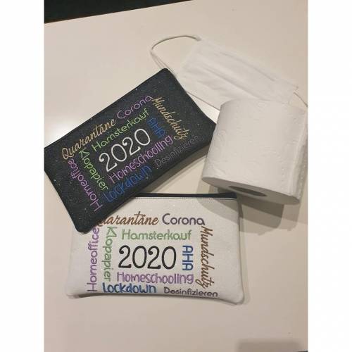 Stickdatei 2020 Wörtermosaik Corona