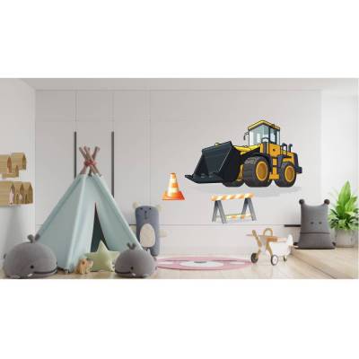 Top Wandtattoo Bagger für das Kinderzimmer, Spielzimmer,konturgeschnitten in 4 Größen ab 50 cm B x 40 cm H
