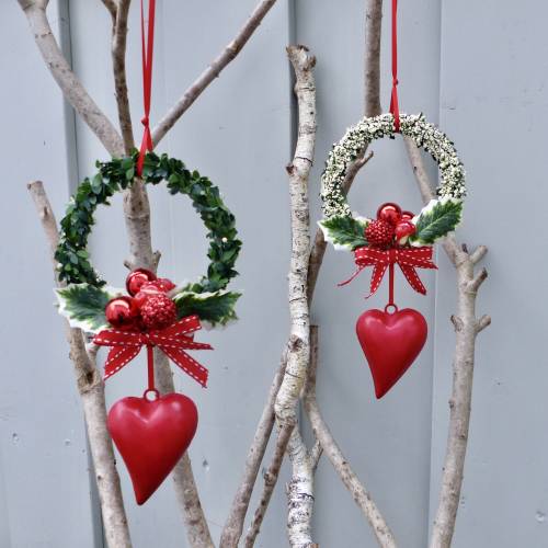 Fensterdeko, Fensterschmuck Winter-Advent-Deko mit Fliegenpilz und Herz