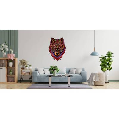 Top Wandtattoo Wolfmandella konturgeschnitten in 6 Größen ab 30 cm B x 40 cm H