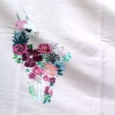 French-Terry-Panel No Drama Lama, 0,50 x 1,60m