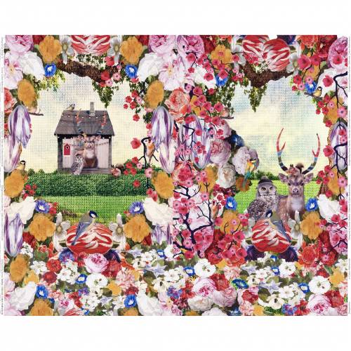 Stenzo Jersey Digitaldruck Hirsch mit Eule Panel 120 x 150 cm
