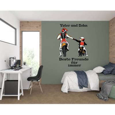 Top Wandtattoo Vater und Sohn konturgeschnitten in 5 Größen ab 40 cm B x 60 cm H