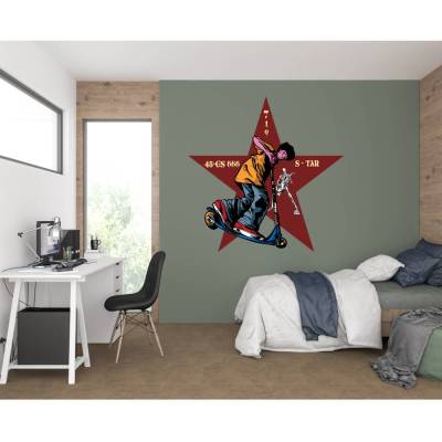 Super  Wandtattoo Roller S-tar konturgeschnitten in 6 Größen ab 40 cm B x 40 cm H
