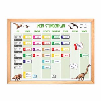 SP-006 magnetischer Stundenplan Dinosaurier grün mit 90 Magneten Organizer Termine Planen Stundenliste