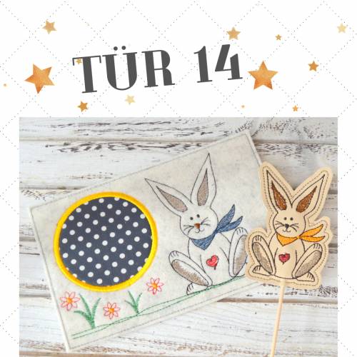 Stickdatei Osterhase Tür 14
