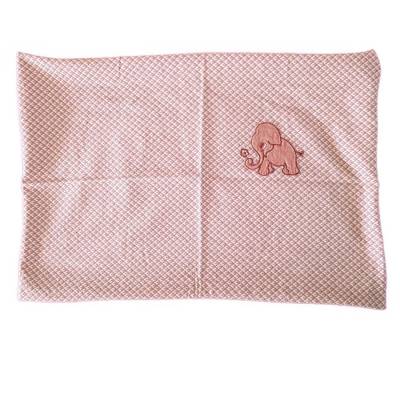 Vintage 2tlg Bettwäsche Baby Kleinkind, rosa Rautenmuster, Baumwolle, 135x98 cm & 60x40 cm