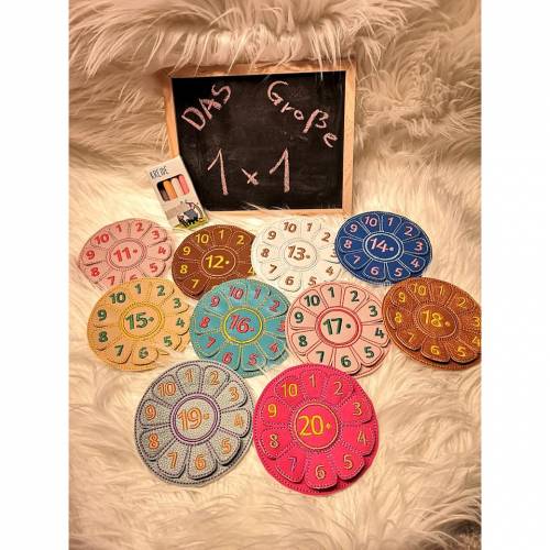 Das große Einmaleins Blume ITH Stickdatei für 10x10