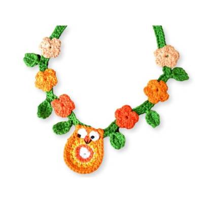 Häkelkette, Kette, Häkelschmuck, Kinderkette, Blumenkette, Häkelblumen, Mädchenschmuck