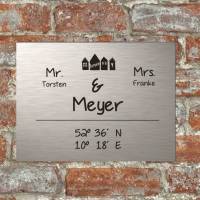 Haustürschild Klingelschild Namensschild Eingangsschild Pokalschild Briefkastenschild Türschild Familie Gravur verschiedene Größen