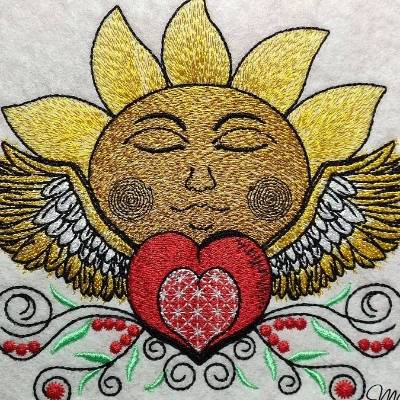 Sonne, Herz Flügel,  My heart flies in the sun,  2 Größen  13 x 15 cm  + 18 x 20 cm