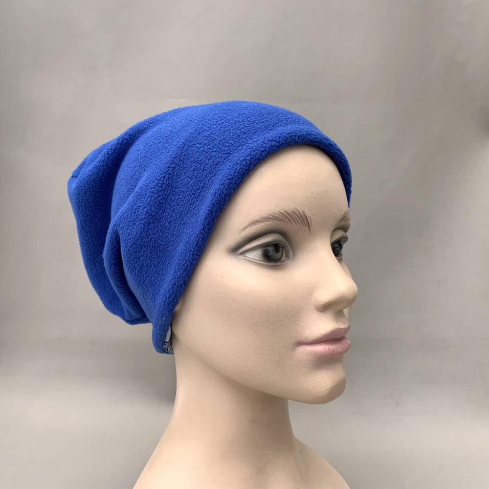 Kinder-Winter-Mütze, Long-Beanie mit Dino, warme Wendebeanie, Jersey mit Fleece gefüttert, Gr 53/54/55/56/57cm Bild 9