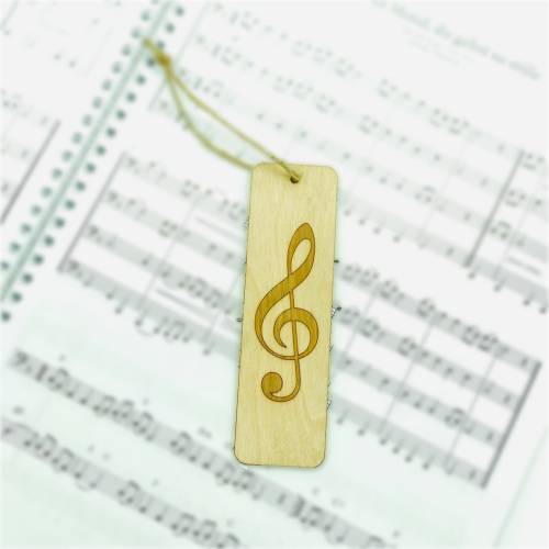 Lesezeichen aus Holz Violinschlüssel