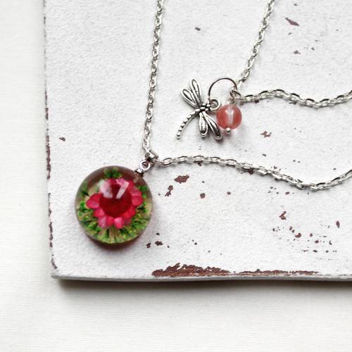 Blüte der Libelle • mehrreihige Halskette | Kette silber | Blütenschmuck | Geschenkidee Frau | Freundin | Schwester | Ma