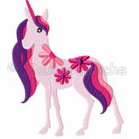 Blüten-Einhorn Stickdatei für den 13x18-Rahmen